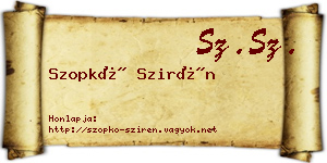 Szopkó Szirén névjegykártya